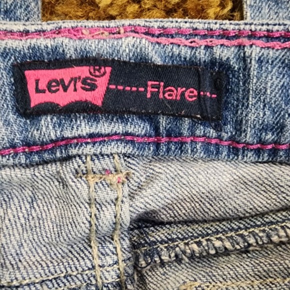 Levis Girls Flare Jeans Sparkle Buttons Adjustable Waist Size 5 - Picture 8 of 11